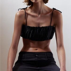 Zara ZW Collection Satin Crop Top